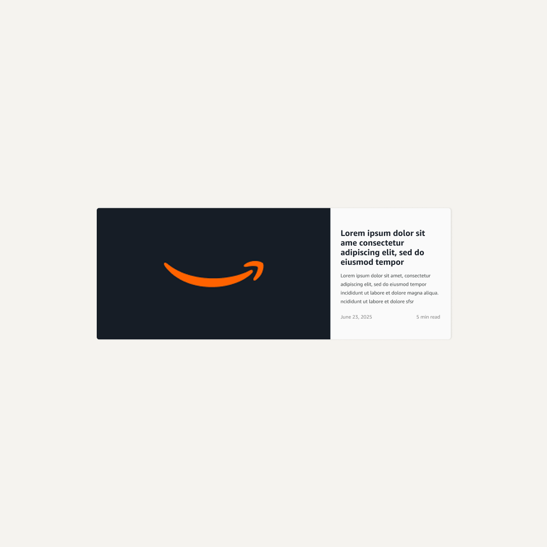 Tablet Article card with an image on left and text block on right