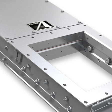 Vortex Titan Slide Gate, a heavy-duty abrasion-resistant slide gate for gravity flow