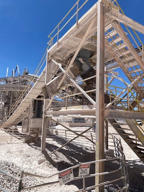 Titan Lined Diverter installed within the limestone screening structure