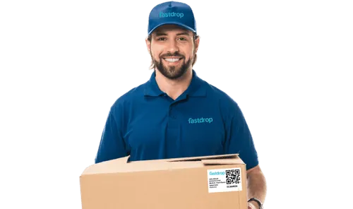 Fastdrop delivery driver with package
