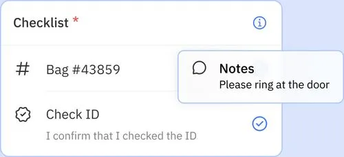 Custom checklist and note