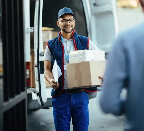 Delivery man delivering packages
