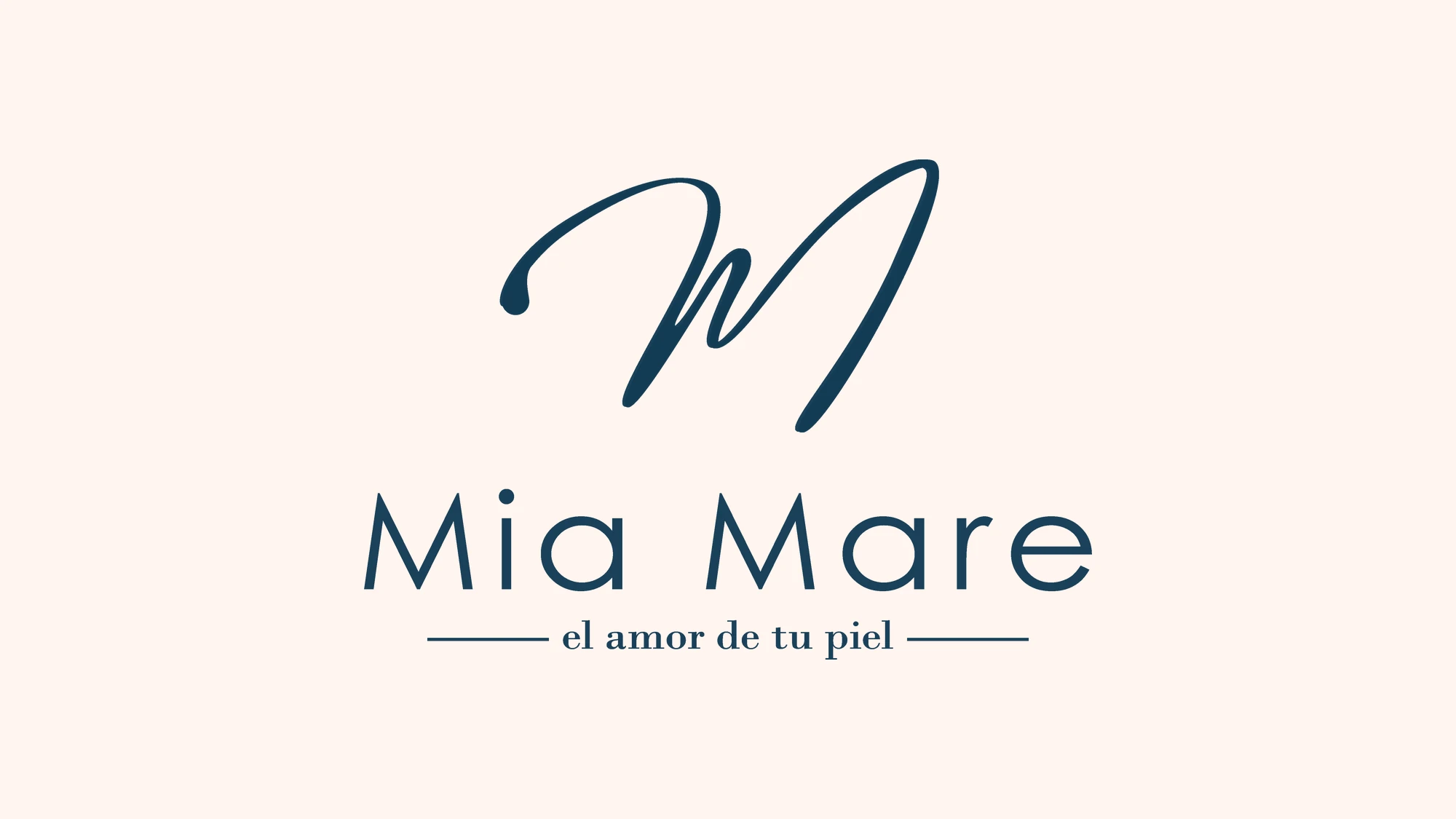 Logo de Mia Mare con la M caligráfica y la línea el amor de tu piel