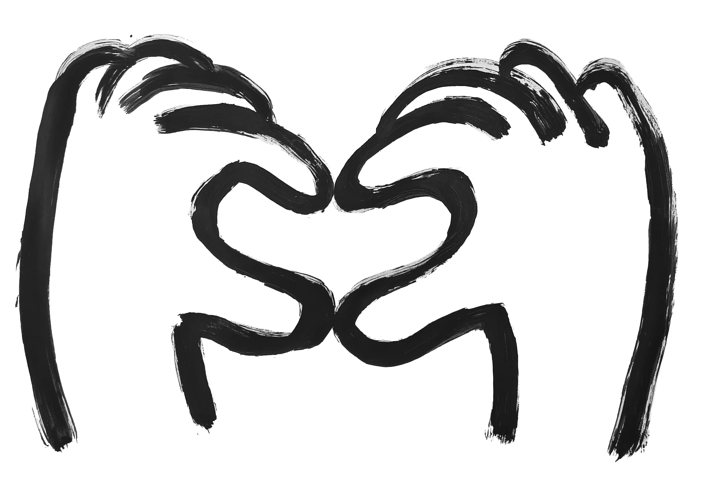 Hand-drawn hands forming a heart
