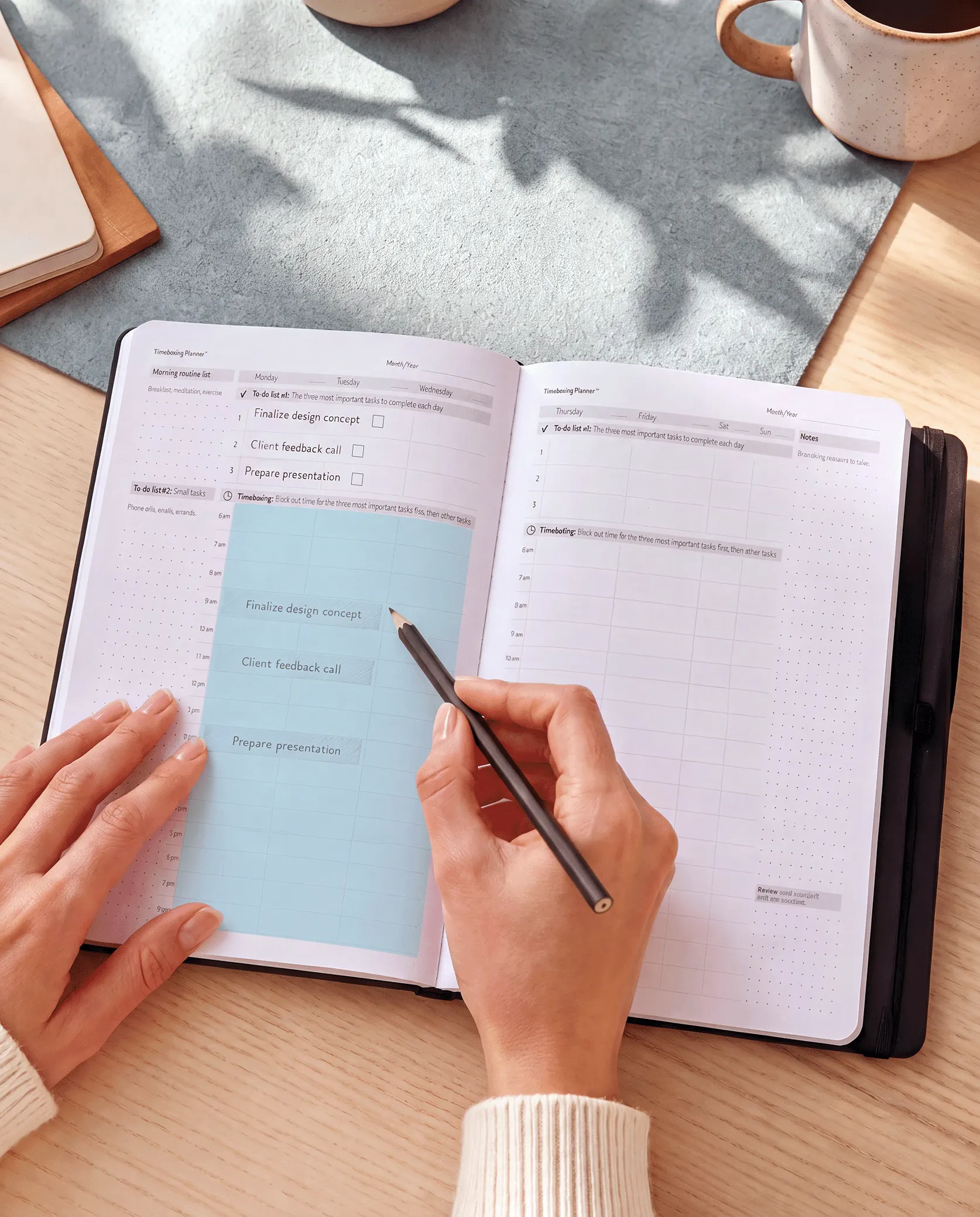Timeboxing column in the planner