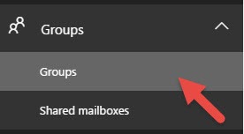 Office 365 Groups Left Menu