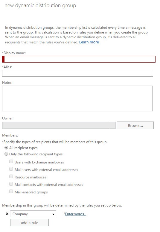 Dynamic Security Group Settings