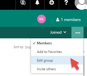 Edit Group Option for Office 365 Groups