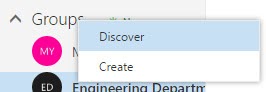 Discover Option in Office 365 Groups