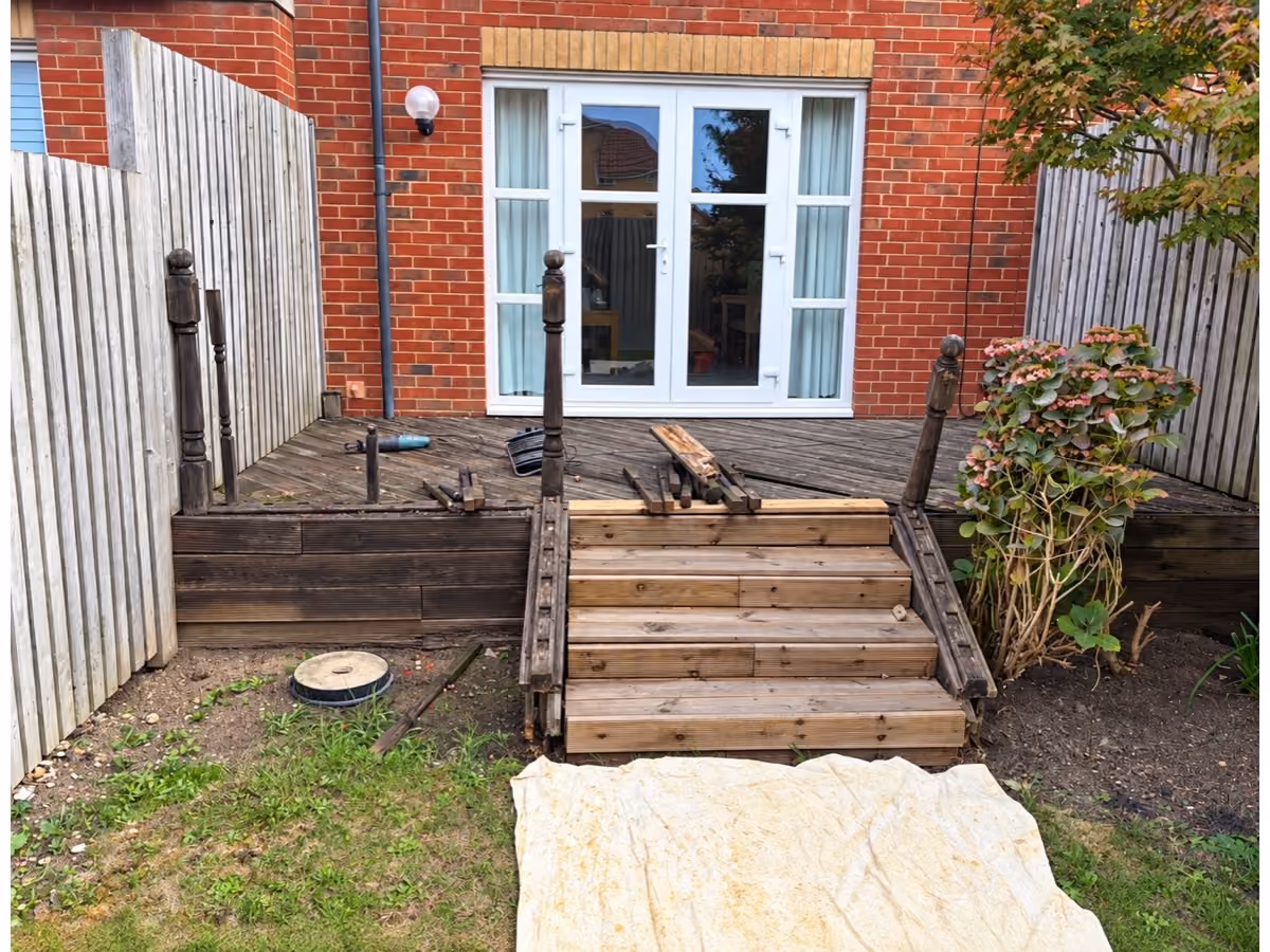 Replacing old timber Garden Deck