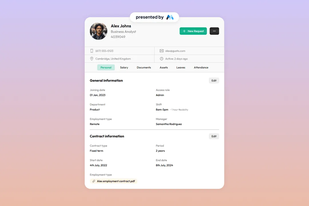 HR management-Employee Profile