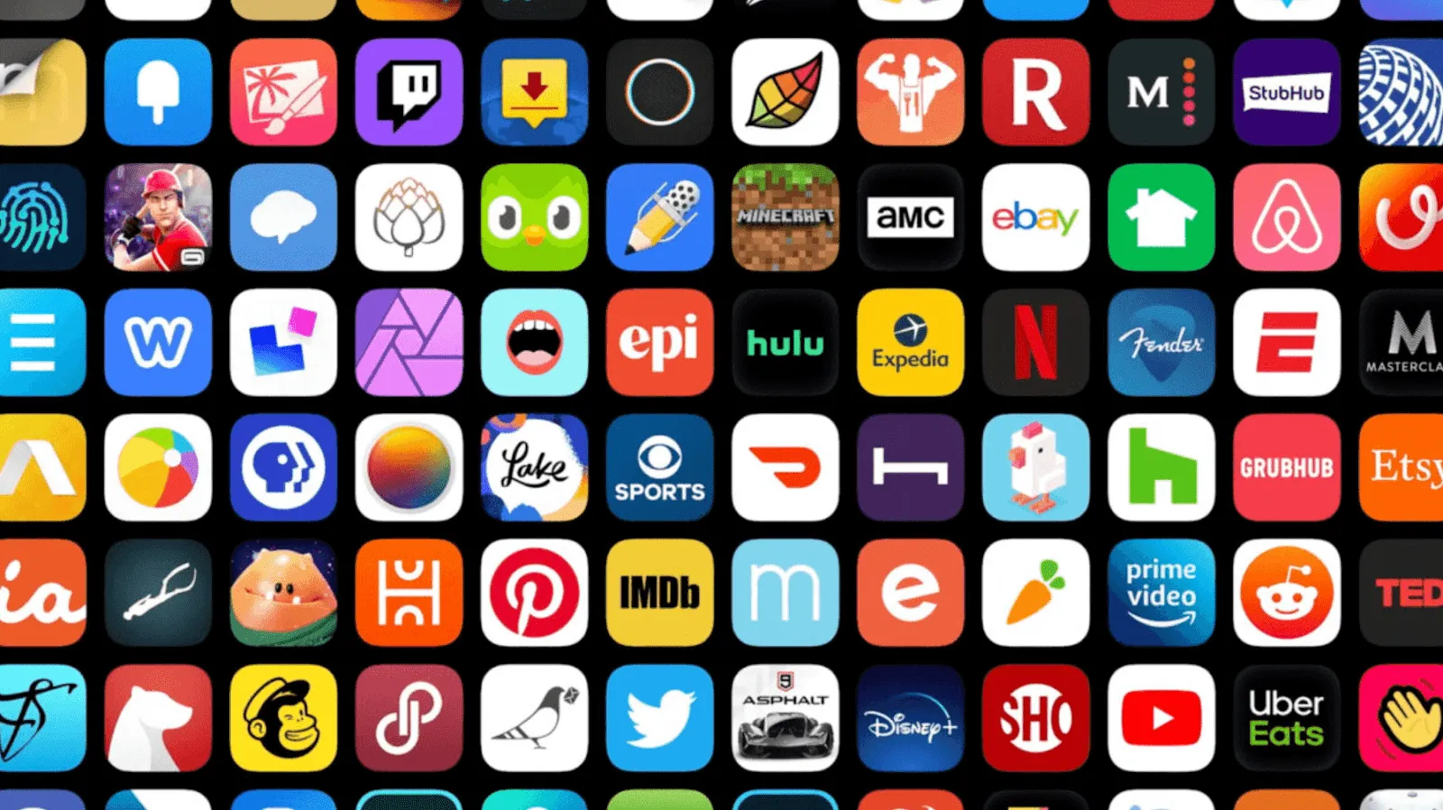 App icons from many different sites