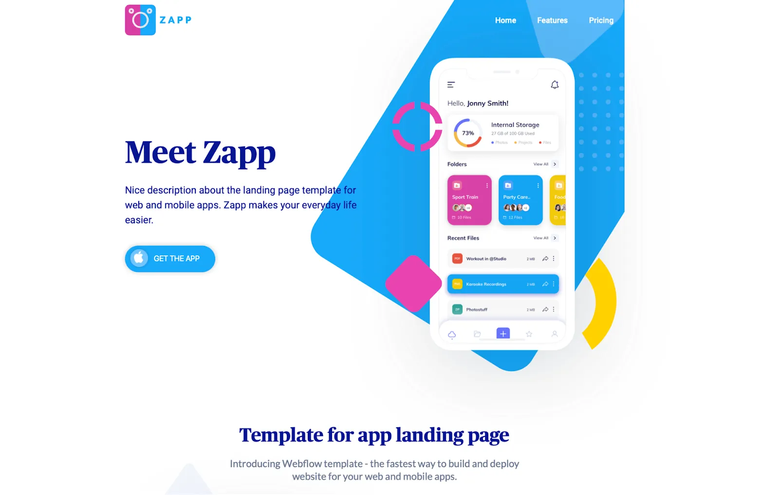 Landing page for Daria Lisovtsova's app showing a bright interface design