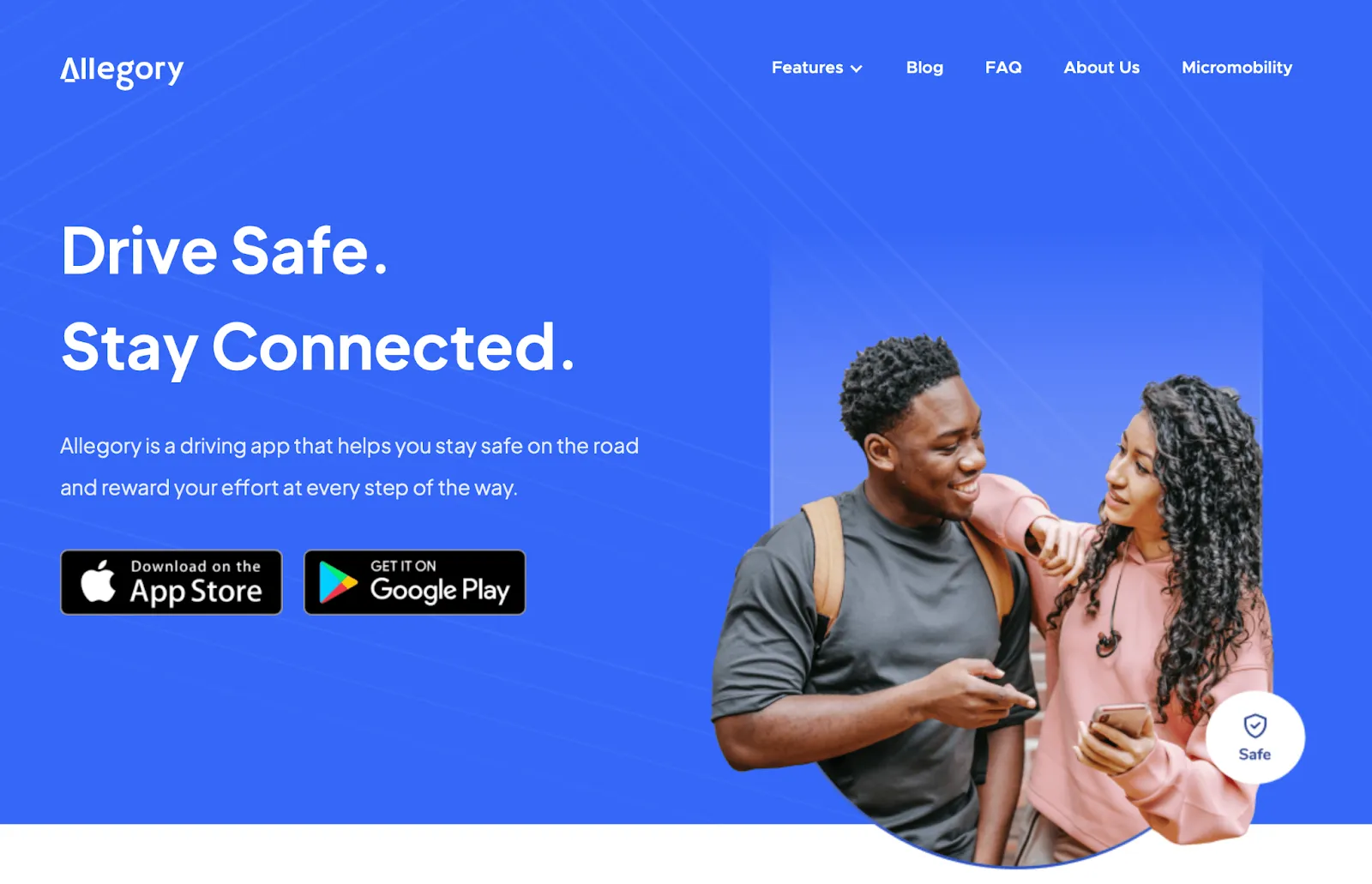 Homepage for Allegory-staging by Our Gungor showing an image of two people and some text