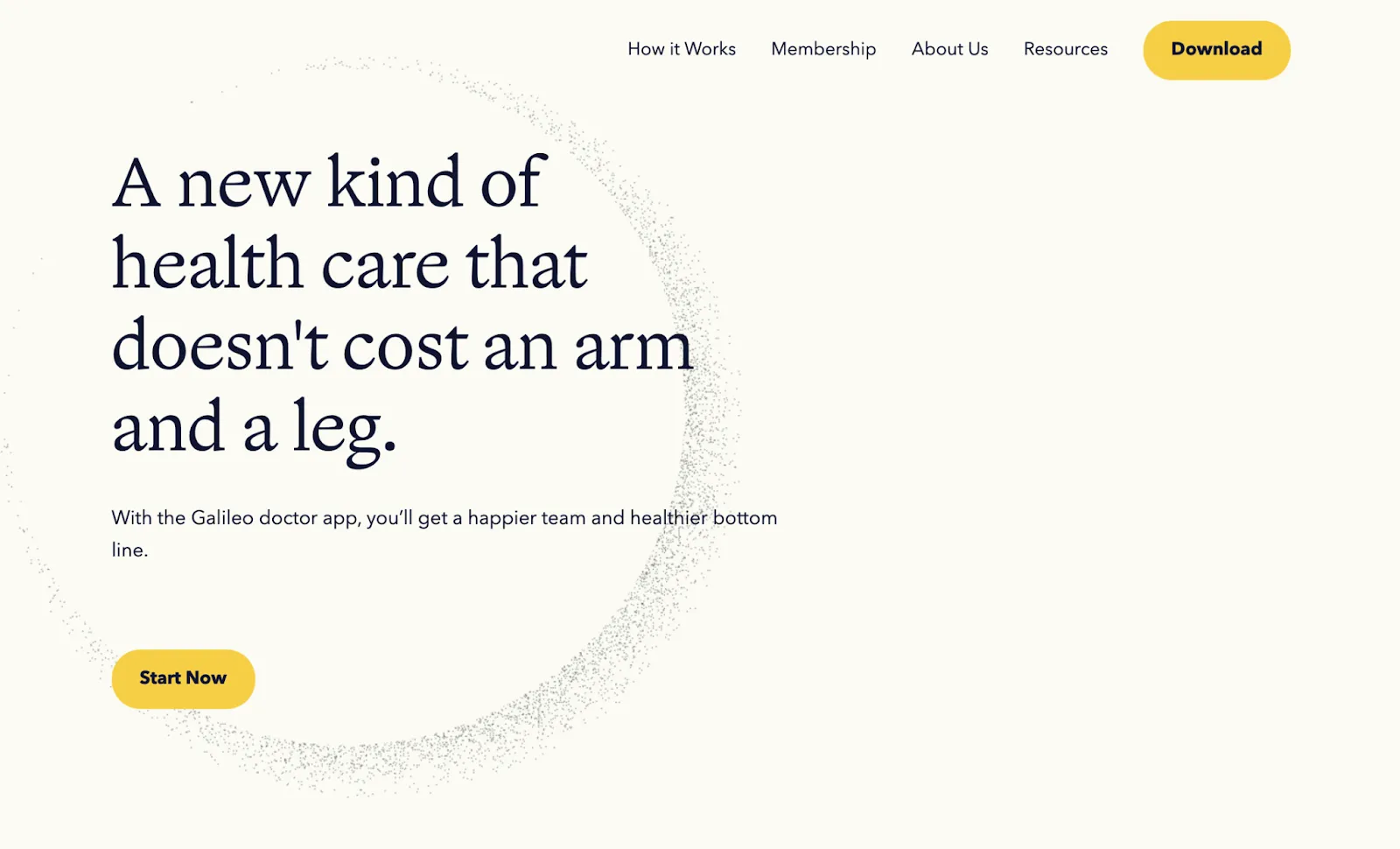 Homepage of Eloy Be's Healthcare app