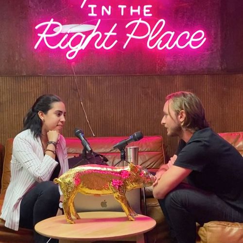 Recording session for the Archiologist Podcast with Maria Flores and Bryan Maddock