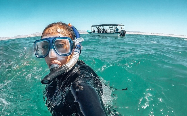 A spring break destination rep snorkeling in Mexico