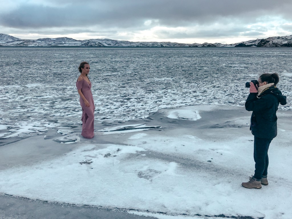 Behind the scenes of a photo shoot in Iceland