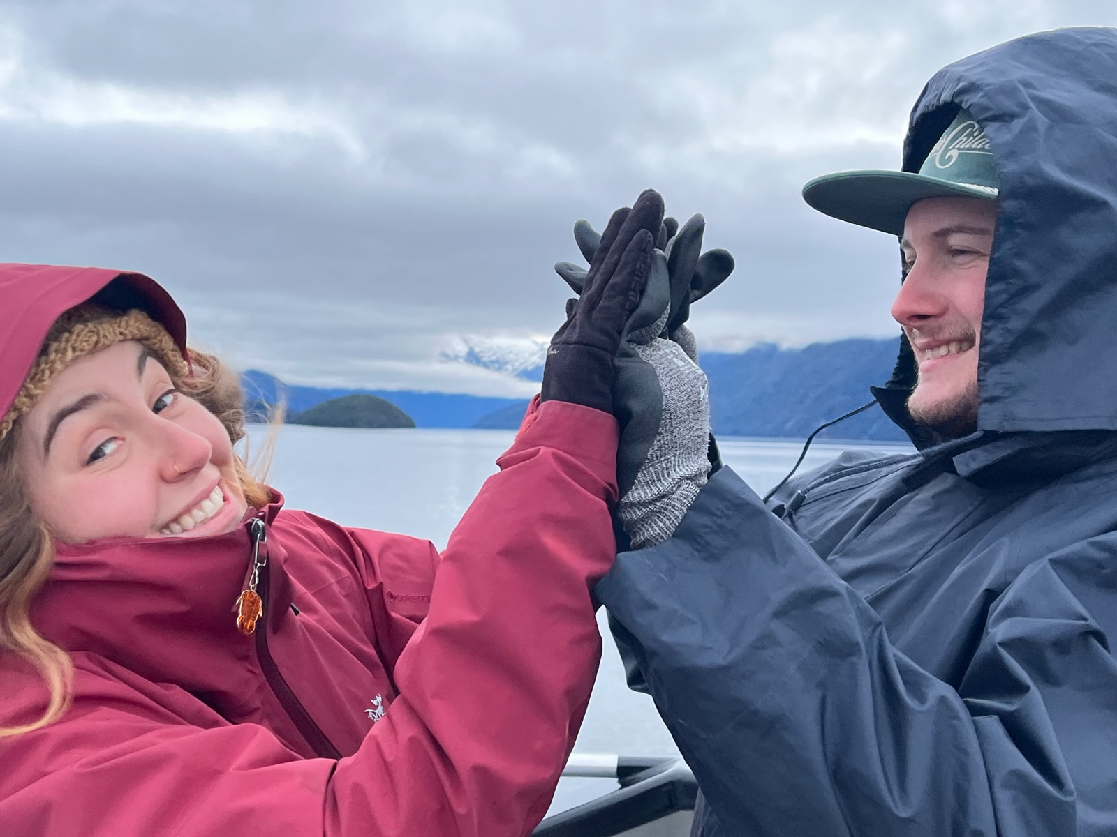 High fives on Lake Te Anau