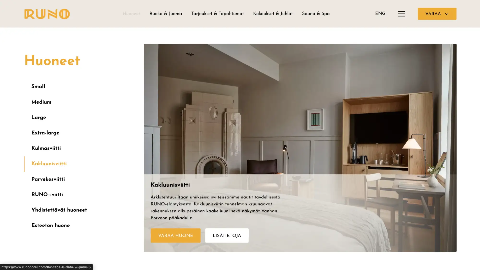 RUNO hotel etusivu
