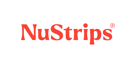 NuStrips brand name logo in red text.