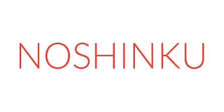 Text logo reading NOSHINKU in bold, uppercase red letters on a transparent background.