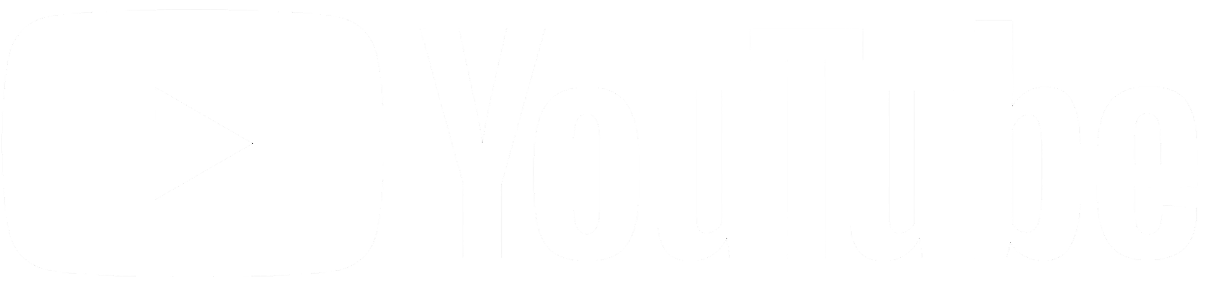YouTube logo with a white play button inside a rounded rectangle next to the word 'YouTube' in bold white text.