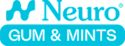 Neuro Gum & Mints logo in blue text with a stylized letter N symbol.
