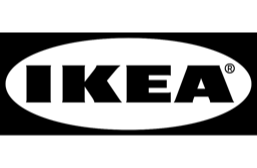 IKEA logo with bold black letters inside a white oval.