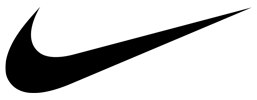 Nike Swoosh logo in black.
