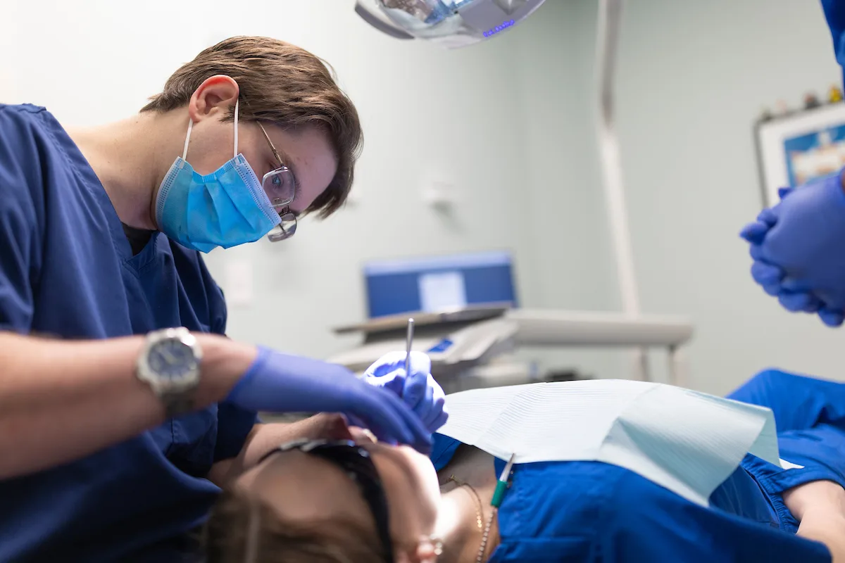 dental filling example on model tooth