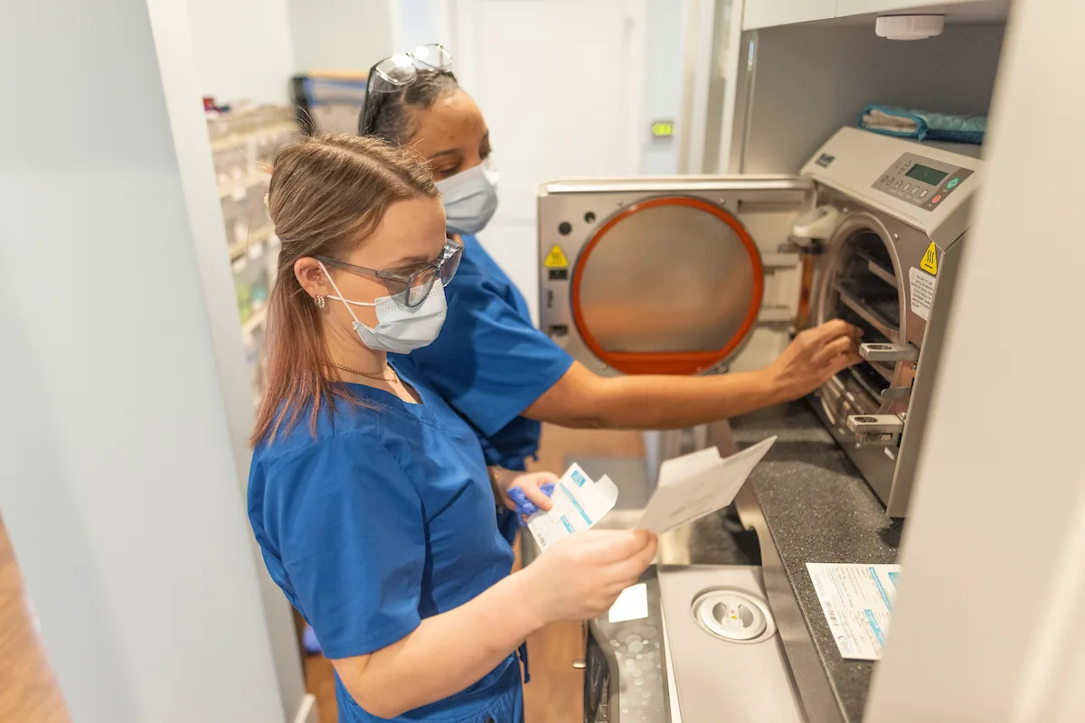 little boy getting dental sealants 
