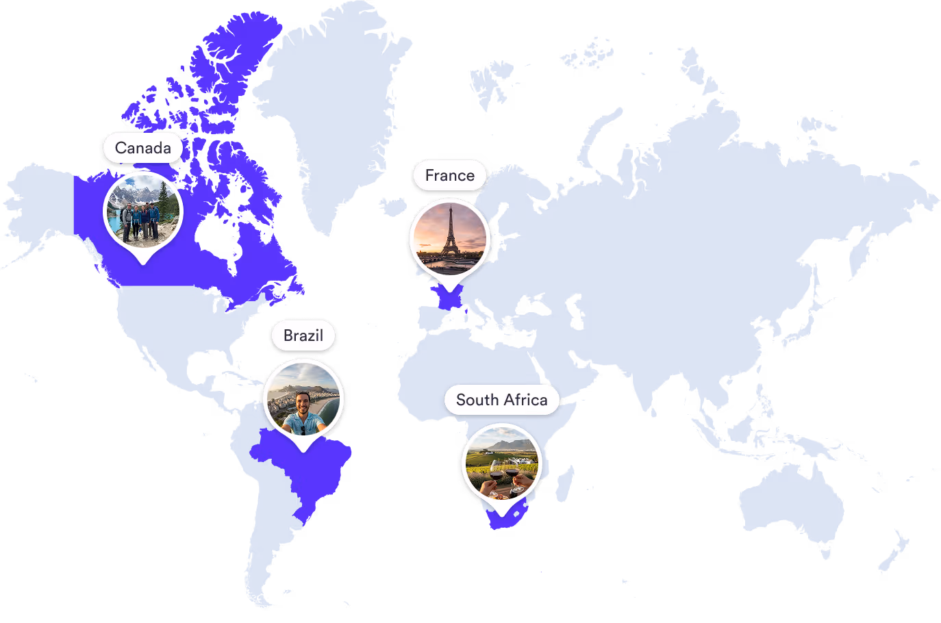 Abstract map of the world with Skratch memory pins