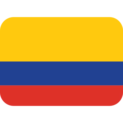 Flag of Colombia with horizontal stripes of yellow (top, double width), blue, and red.