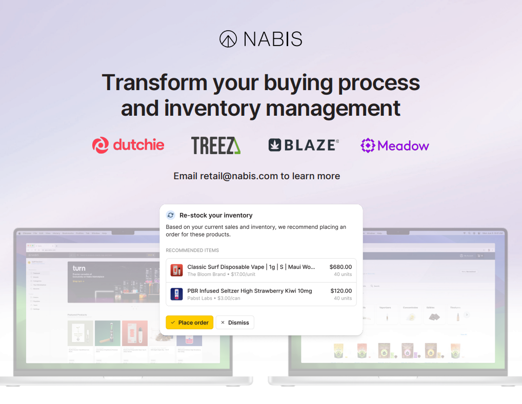 An individual product card on the Nabis Marketplace