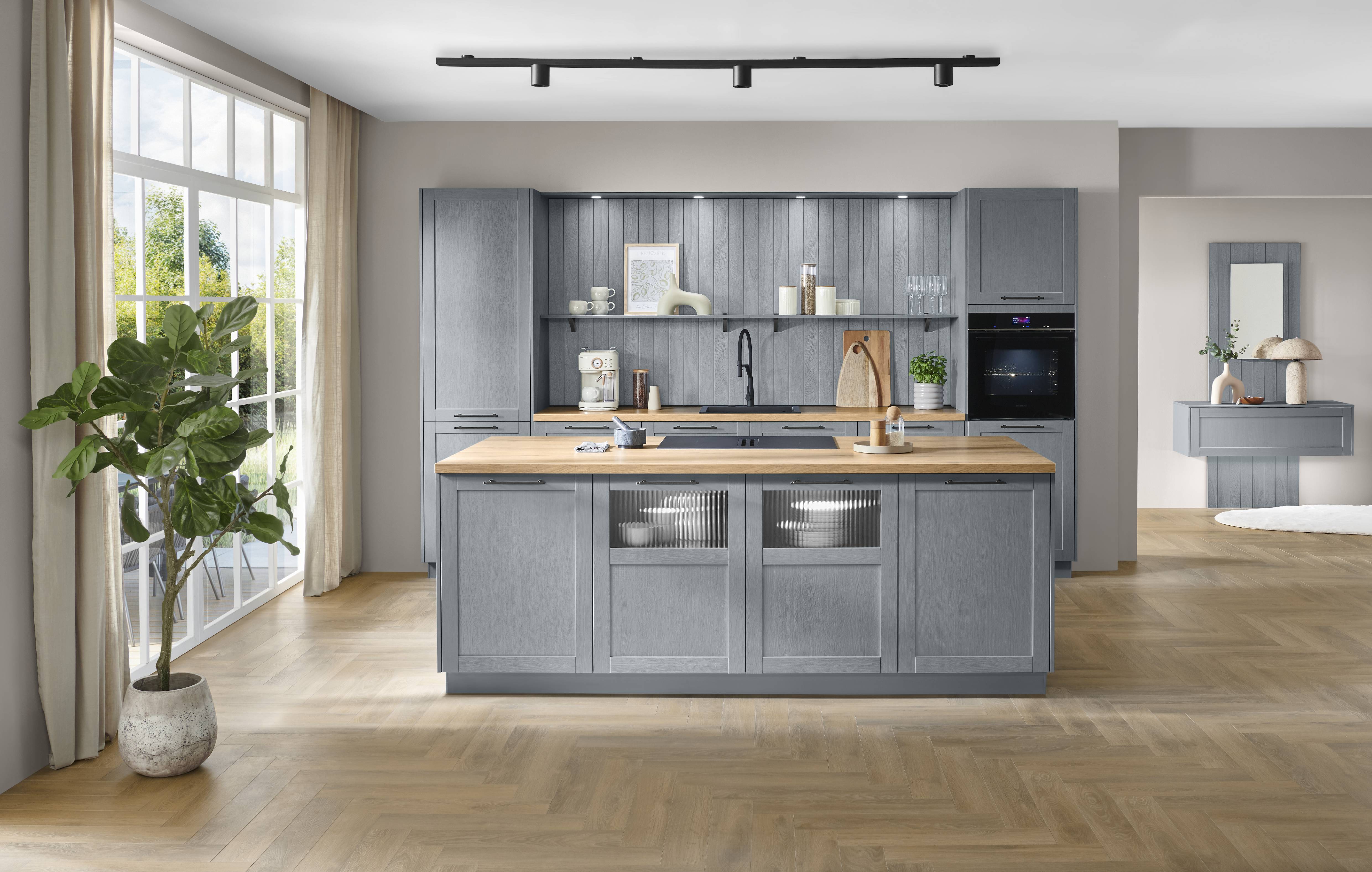 Nobilia Frame 614 Stone Blue Wood