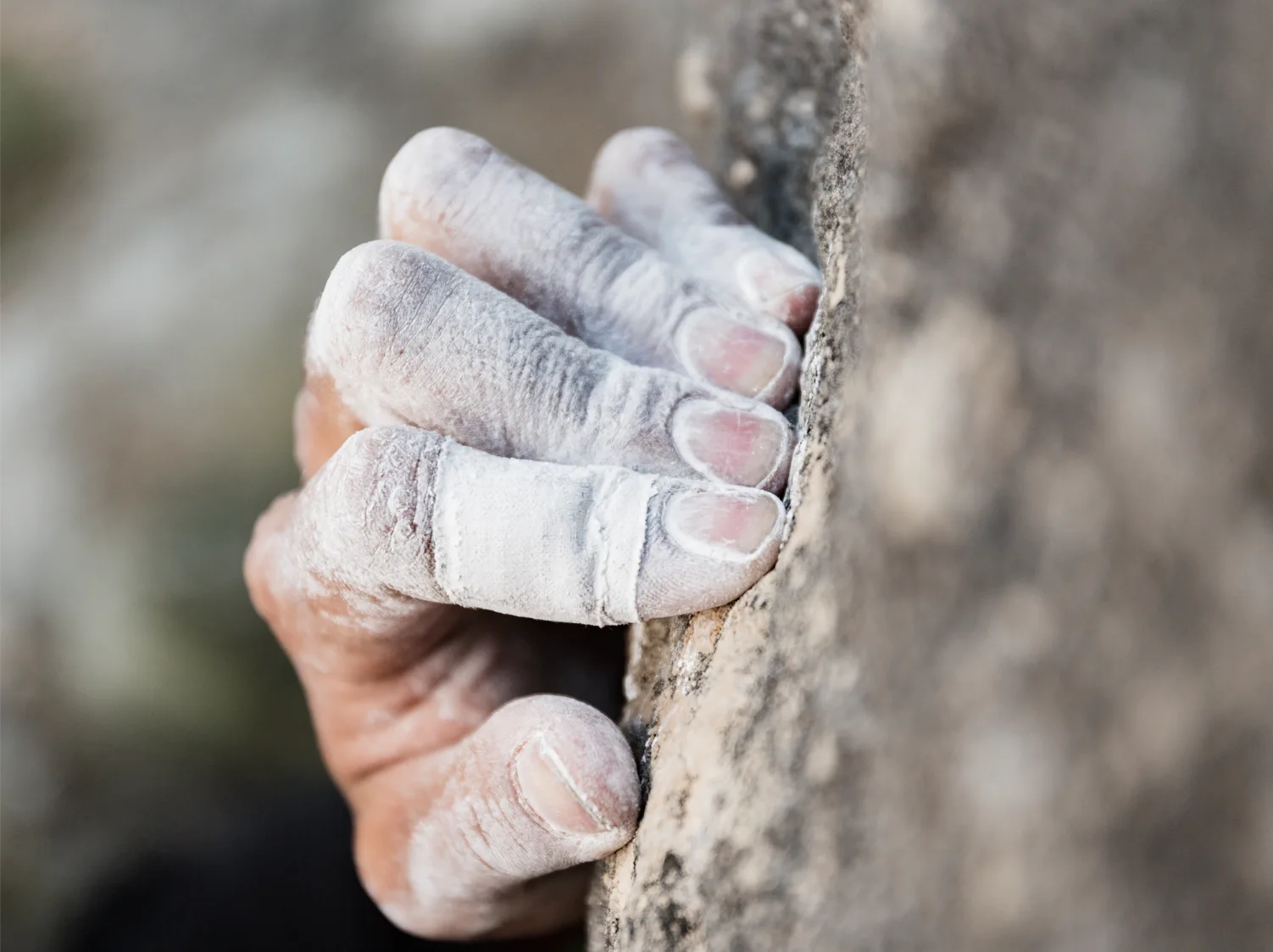 Rock climbing Hand with chalk