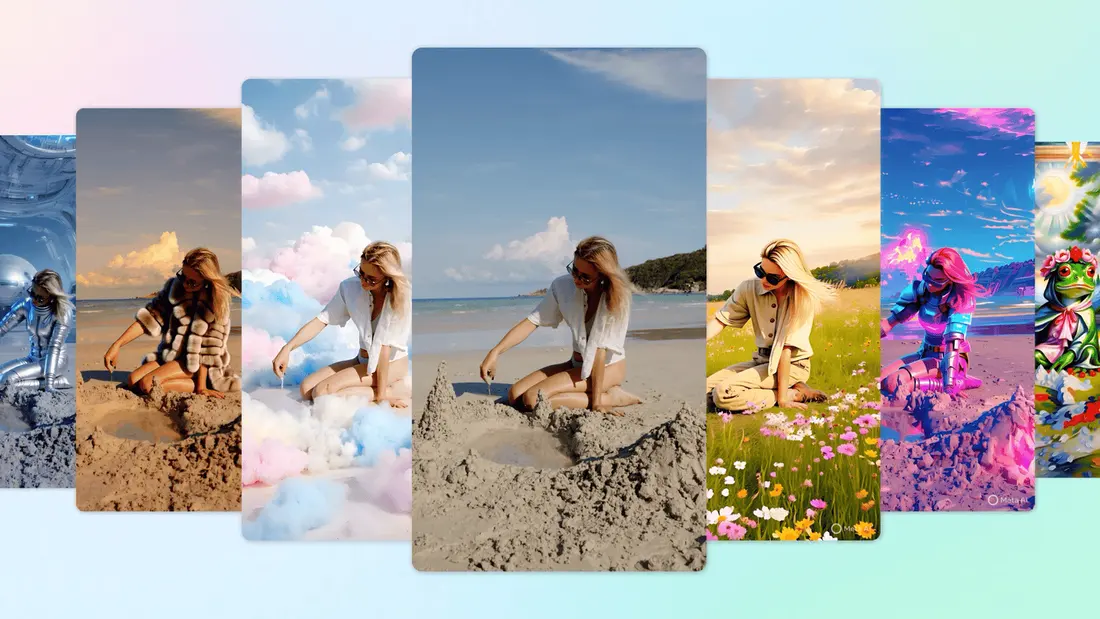 Meta AI App — animated video editing transformations
