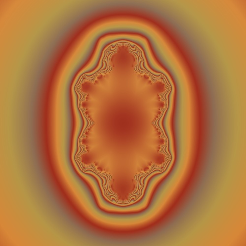 Orange 2D fractal with concentric contours