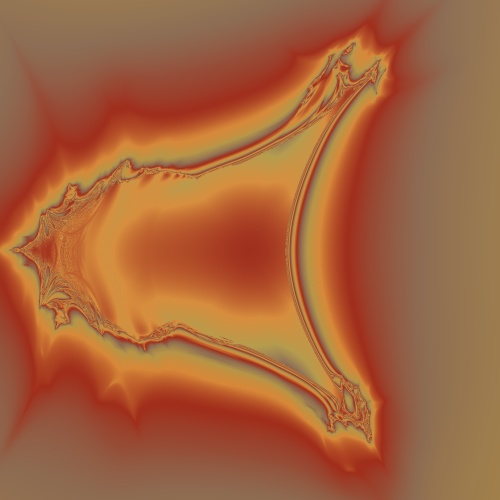 Triangular orange 2D fractal cross-section