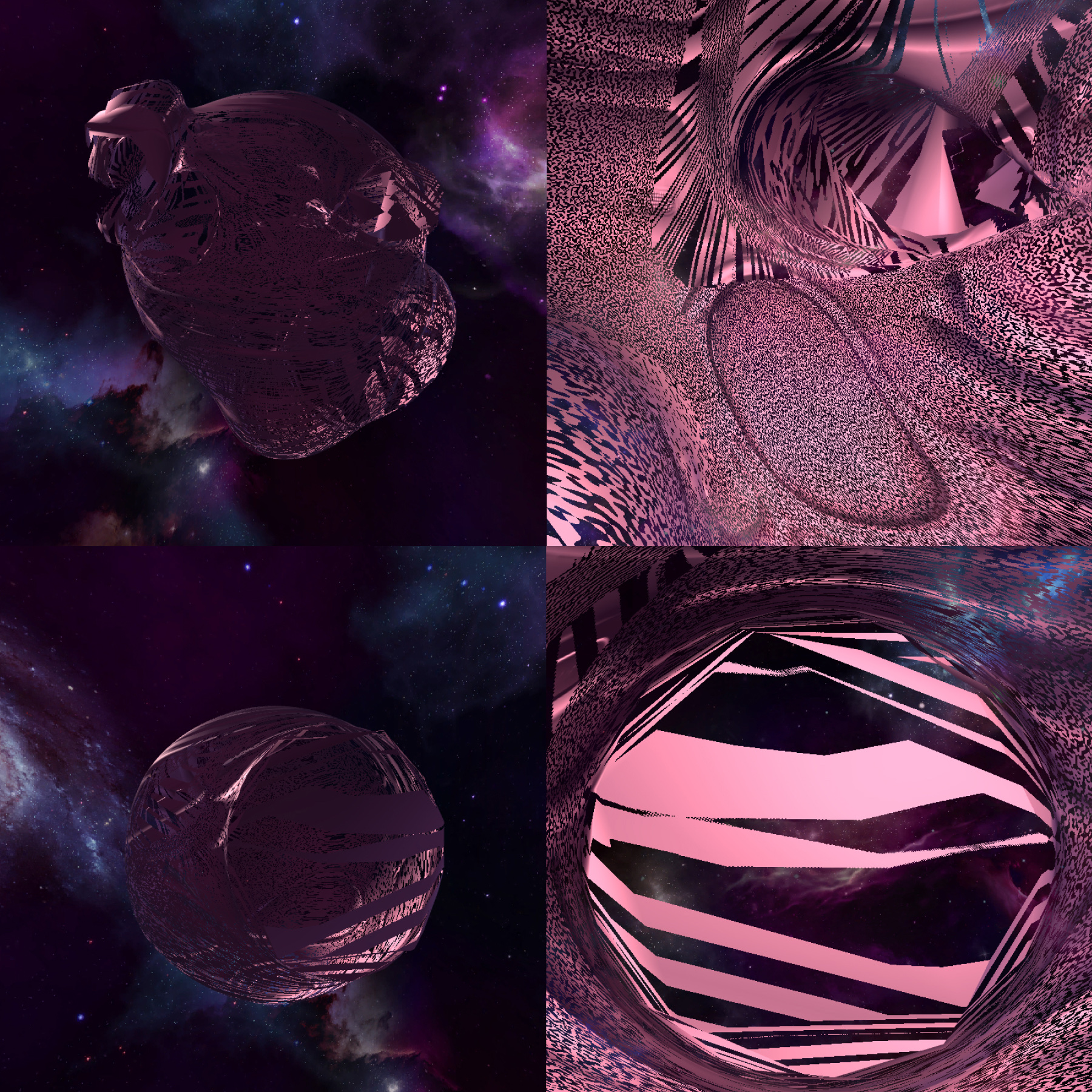 Composite exterior and interior views of the SoundSculpt prototype, showing the same deformation at two scales.