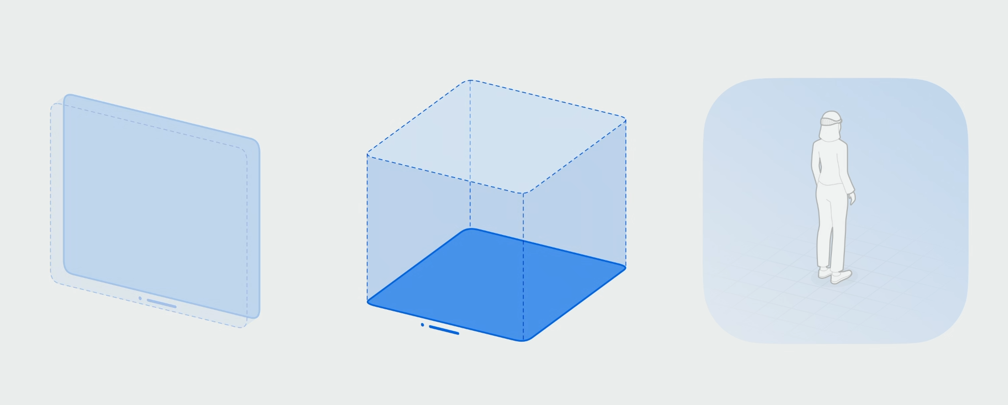 Original spatial framing diagram: Window, Volume, and Space
