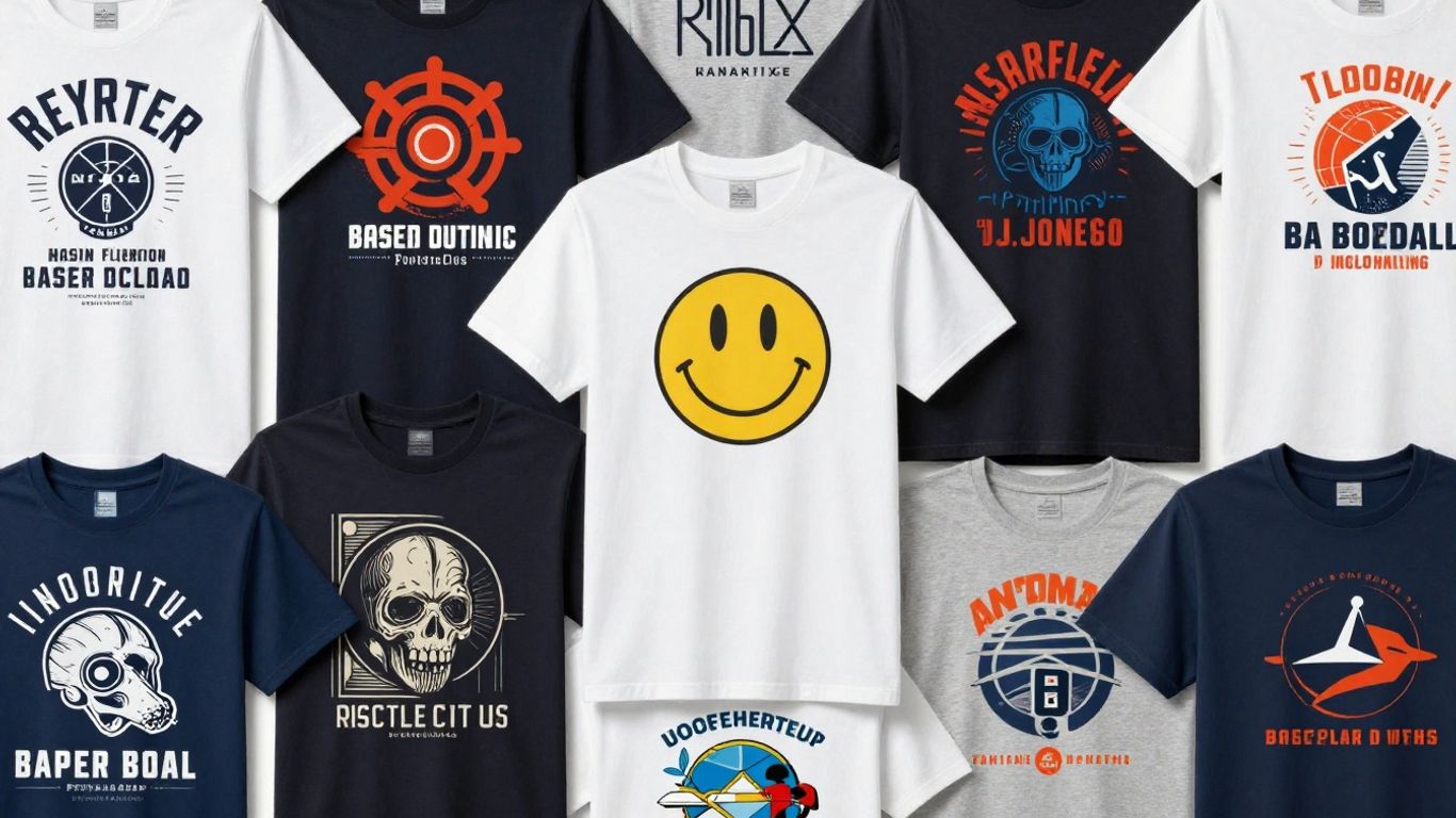 Unique conference t-shirt designs with bold graphics and patterns.