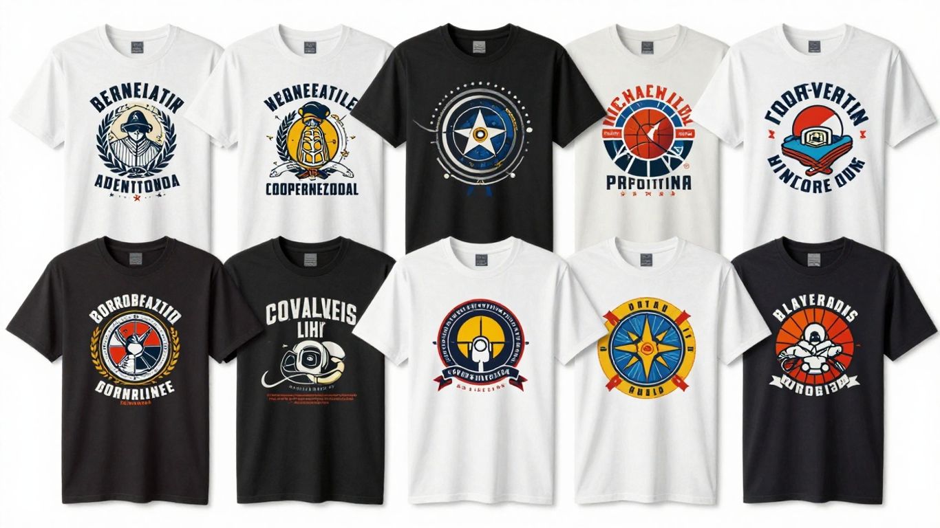 Unique conference t-shirt designs with bold graphics.