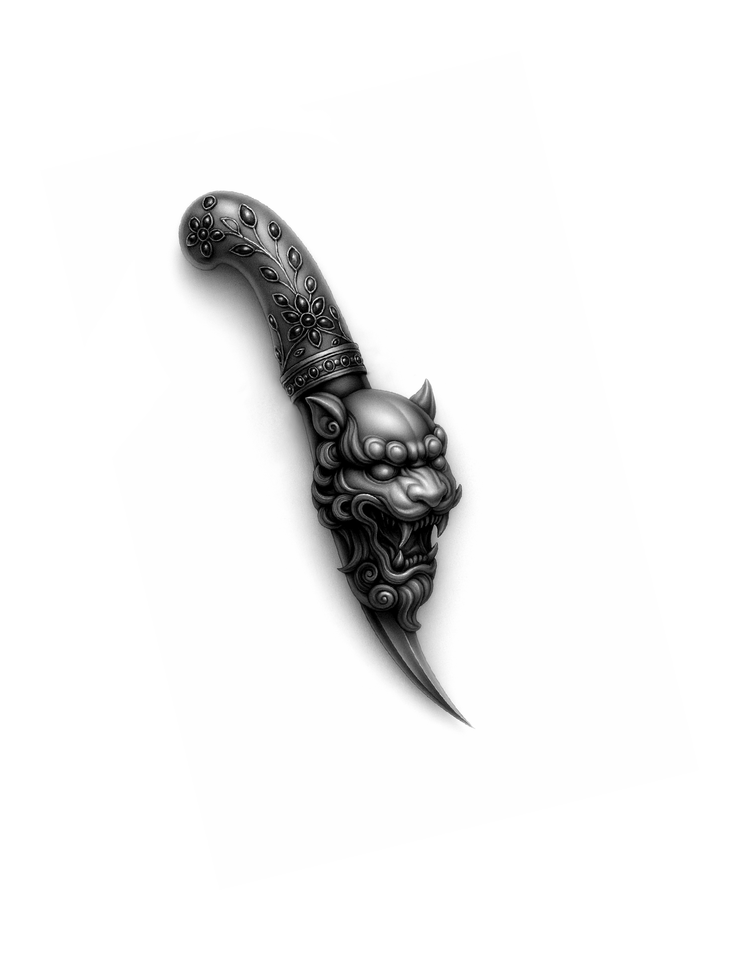 Maverick Khanjar Jade Beast-Face Dagger