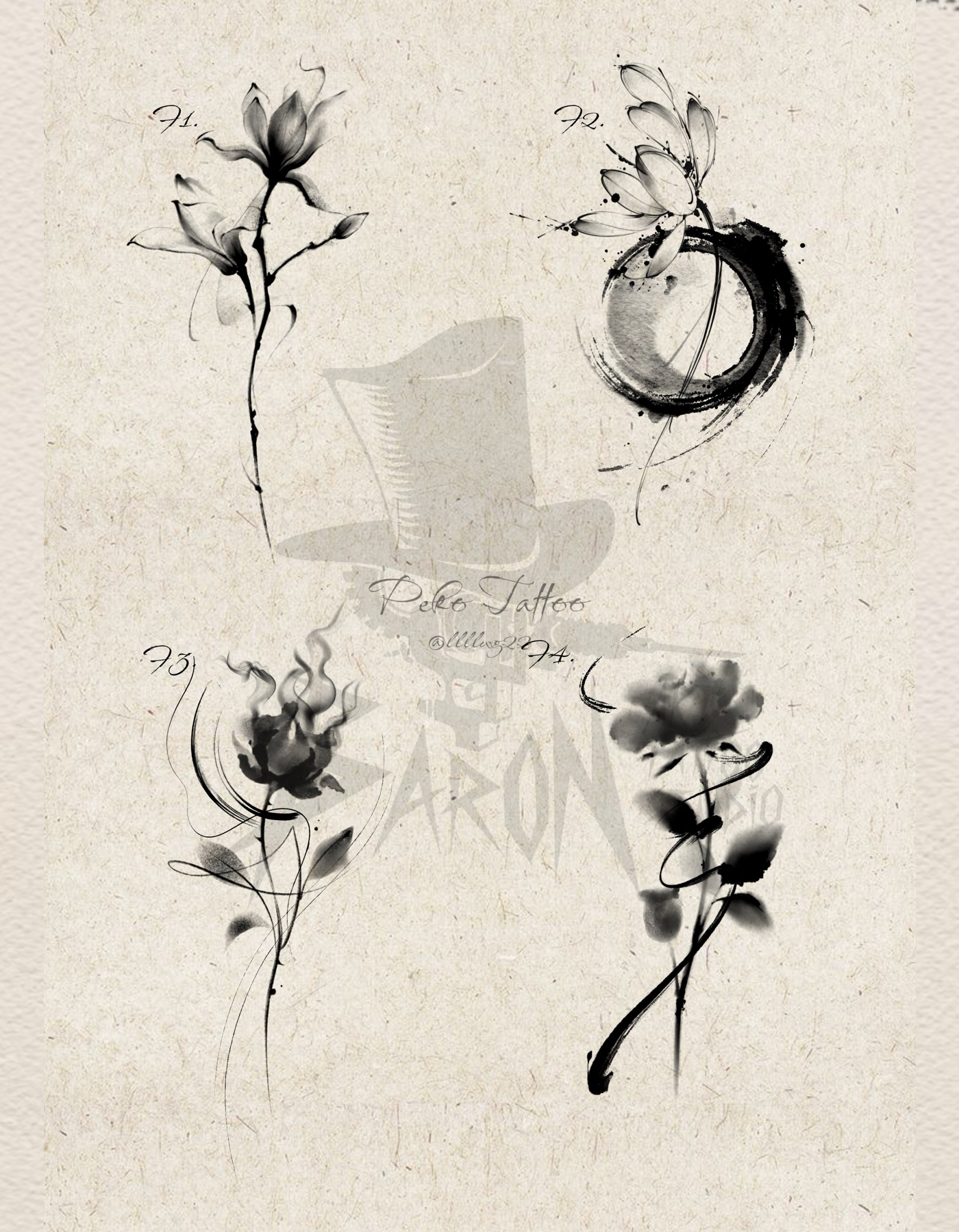 Peko Ink-Wash Floral 2