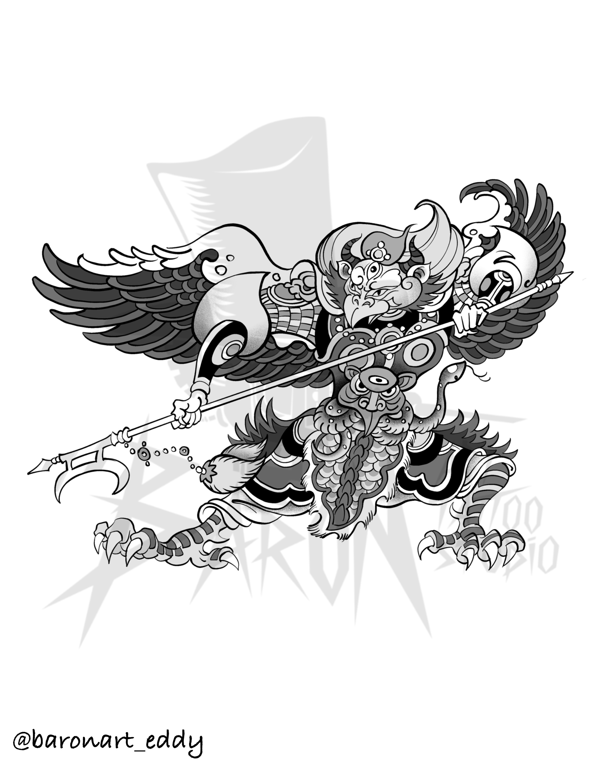 Eddy Great Golden Winged Garuda