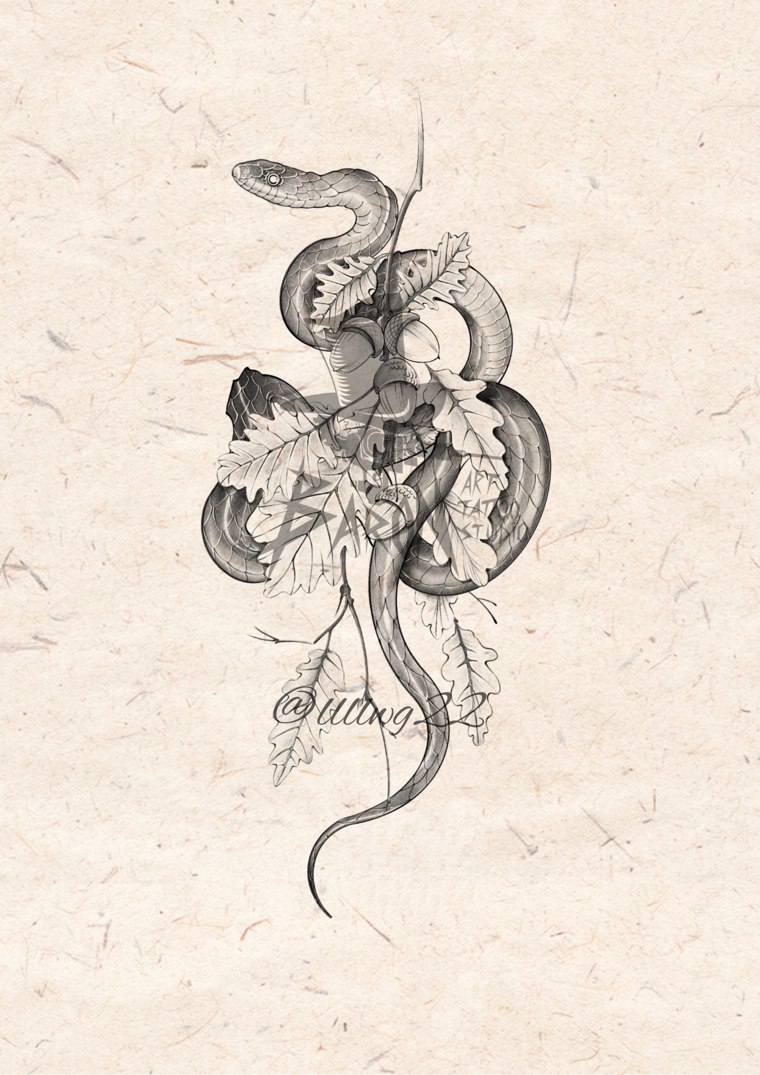 Peko Snake w/ Oak Leaf