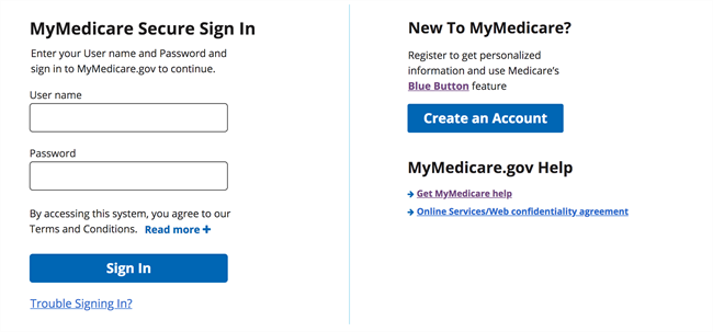 Create a MyMedicare Account