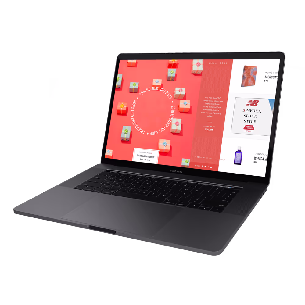 Well+Good Holiday Gift Shop Laptop Mockup